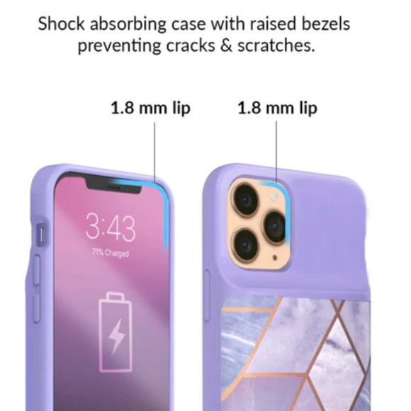 Purple Geometric ReCharge™ Case: Iphone 12 Pro - Picture 3 of 3
